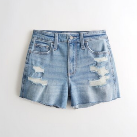 Hollister Pants - Hollister Curvy High-rise Distressed Denim Shorts 24